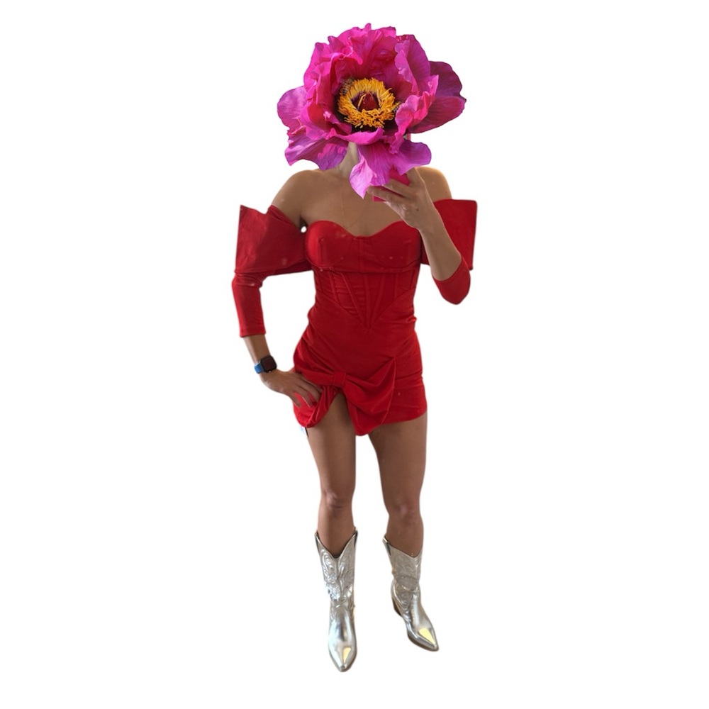 Loragal Red Off-Shoulder Mini Dress